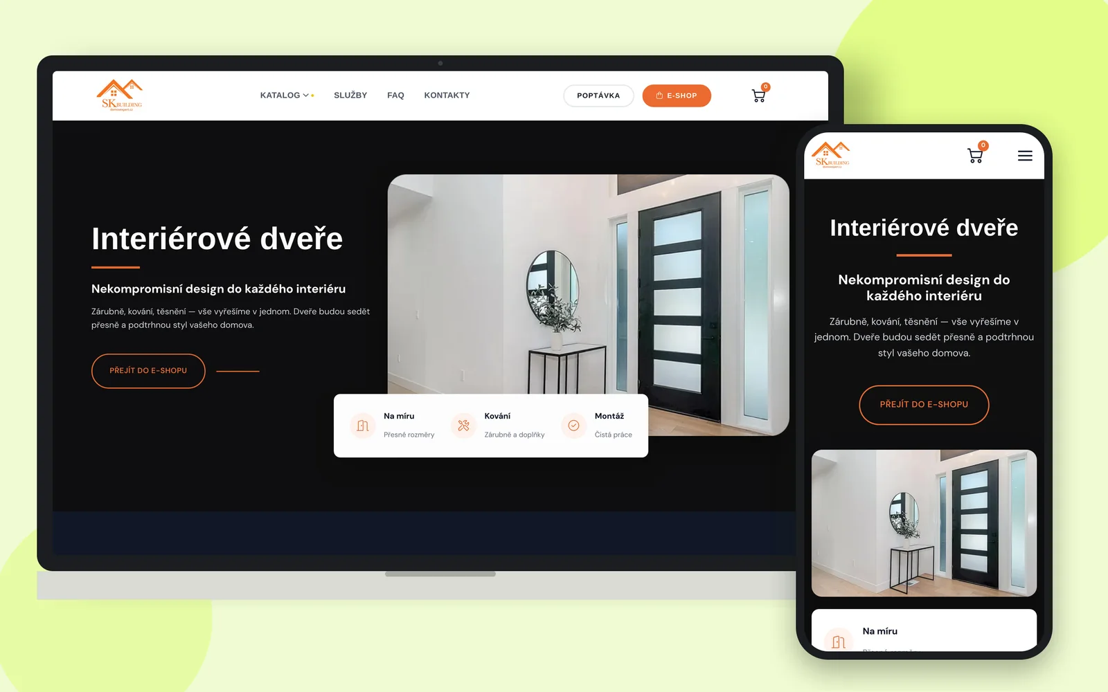 Web DomovExpert na notebooku a smartphonu