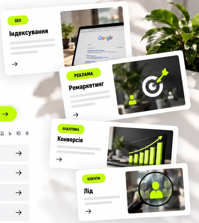Karty pojmů slovníku: indexace, remarketing, konverze, lead