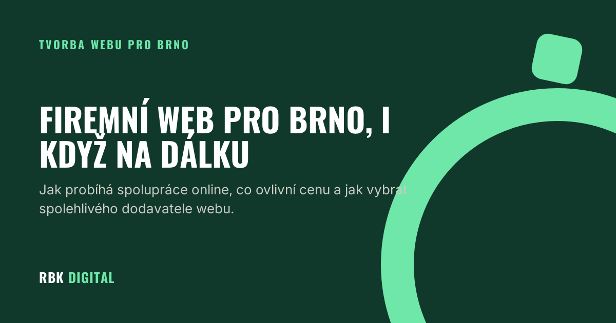 Úvodní obrázek článku o tvorbě firemních webových stránek pro firmy z Brna při spolupráci online.