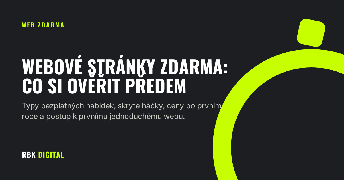 Titulní obrázek článku o tom, co si ověřit před založením webových stránek zdarma.